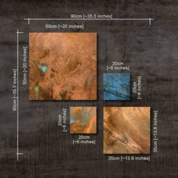 Copper Geometric Abstract Pictures, Wall Art, Patinated Decor, Decoration, Patina Copper, Lofty Design, Gift - thumbnail 2