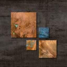 Copper Geometric Abstract Pictures, Wall Art, Patinated Decor, Decoration, Patina Copper, Lofty Design, Gift - thumbnail 3