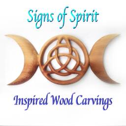 Triple Moon Goddess With Triquetra-Celtic Pagan Symbol-Modern Wiccan Protection Wall Art-Maiden Mother Crone-Wiccan Altar Wood Carving - thumbnail 2