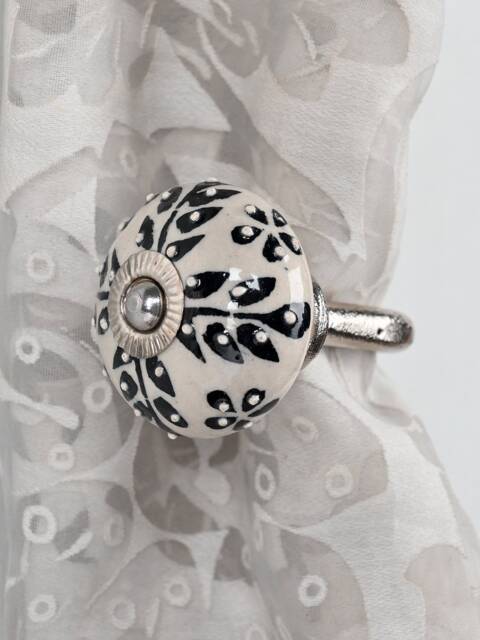 Handmade Decorative Black Color Ceramic Curtain Tie Back Hook Antique - Sold in Sets - image 1