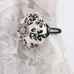Handmade Decorative Black Color Ceramic Curtain Tie Back Hook Antique - Sold in Sets - thumbnail 3