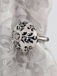 Handmade Decorative Black Color Ceramic Curtain Tie Back Hook Antique - Sold in Sets - thumbnail 1