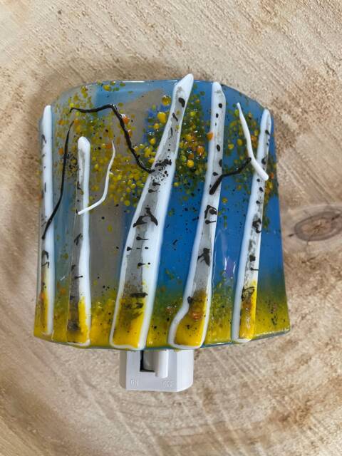 Aspen Fused Glass Night Light/Sky Blue - image 1