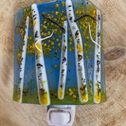Aspen Fused Glass Night Light/Sky Blue - thumbnail 2