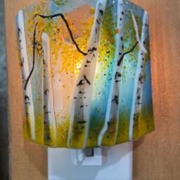 Aspen Fused Glass Night Light/Sky Blue - thumbnail 3