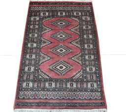 2.6x4 Pink Color Bokhara Rug - 0.80x1.20 Bedroom Luxury Area Turkish Fine Quality Afghan
