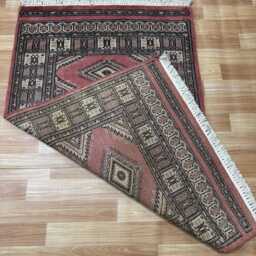 2.6x4 Pink Color Bokhara Rug - 0.80x1.20 Bedroom Luxury Area Turkish Fine Quality Afghan - thumbnail 4