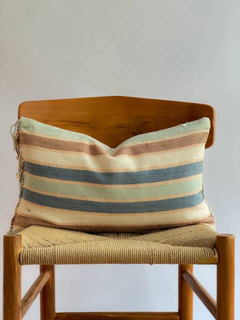 Hand Woven Natural Fiber Lumbar Pillow Cover - image 1