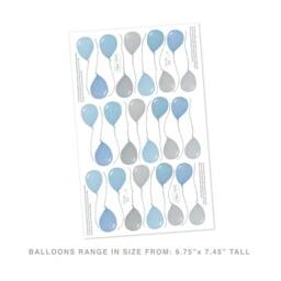 Balloons 30 Count - Blue Peel-And-stick Wall Decals Mej - thumbnail 2