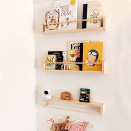 Pine Wood Kids Bookshelf & Clothes Rack Set - Nursery Decor