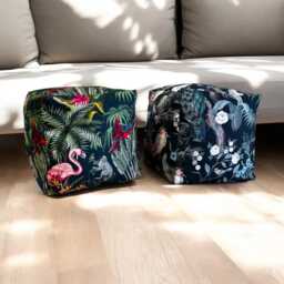 Handmade Printed Velour Velvet Bean Bag Cubes - Choose From 3 Patterns - thumbnail 3