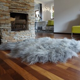 Giant Sheepskin Double White Throw Genuine Leather Wool Carpet 52 - thumbnail 2