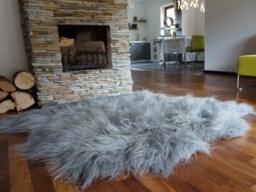 Giant Sheepskin Double White Throw Genuine Leather Wool Carpet 52 - thumbnail 1