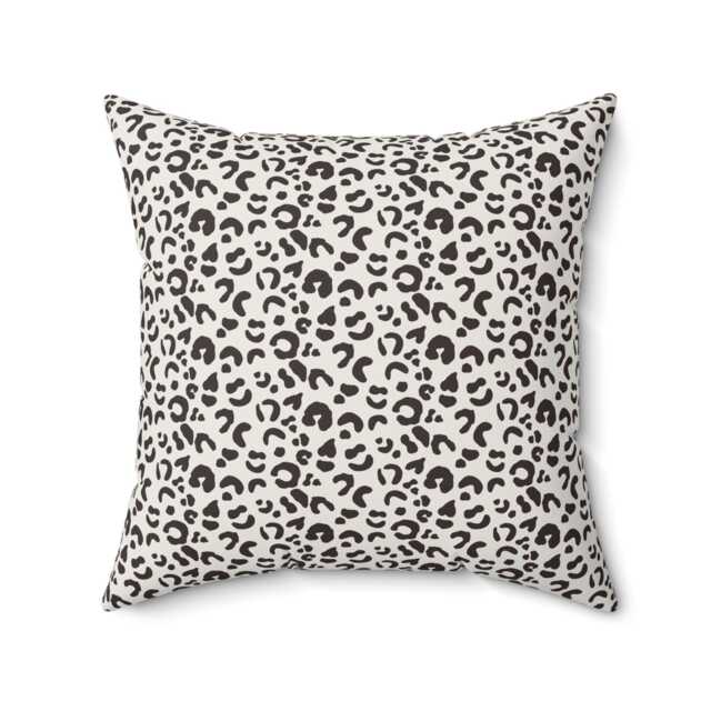 Square Throw Pillow, Leopard Print, Chocolate Cream, Safari Jungle Decor, Animal Modern Bold, Boho Accent Cushion, Cheetah Print - image 1