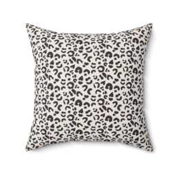 Square Throw Pillow, Leopard Print, Chocolate Cream, Safari Jungle Decor, Animal Modern Bold, Boho Accent Cushion, Cheetah Print - thumbnail 1