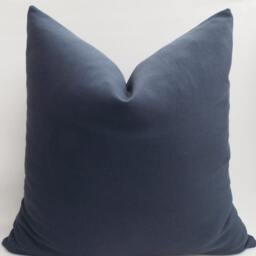 Navy Cotton Canvas Throw Pillow Cover 18x18 Accent - thumbnail 4
