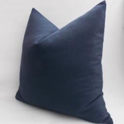 Navy Cotton Canvas Throw Pillow Cover 18x18 Accent - thumbnail 3