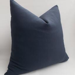 Navy Cotton Canvas Throw Pillow Cover 18x18 Accent - thumbnail 2
