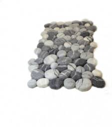 Felt Stone Rug, Gray Pebble Carpet, Soft Wool Decor - thumbnail 1