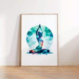 Yoga Studio Decor Set - 3 Posters - Room Print Art Prints Office Woman Meditation Gifts Pictures Artwork Wall - thumbnail 3