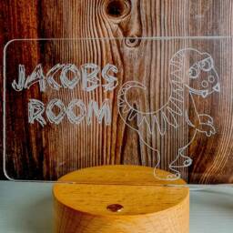Personalized Dinosaur Led Night Light Custom Kids Room Decor - thumbnail 2