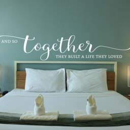 "Vinyl Wall Art Decal - ""And So Together They Built A Life Loved" - thumbnail 2