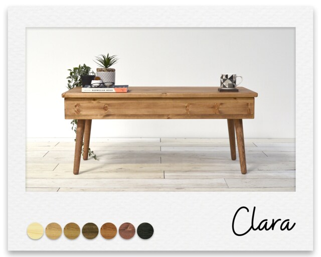 Mid Century Coffee Table With Drawer in Solid Wood, Made The Uk, Options On Colors, Range Of Sizes - image 1