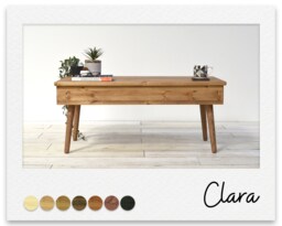 Mid Century Coffee Table With Drawer in Solid Wood, Made The Uk, Options On Colors, Range Of Sizes