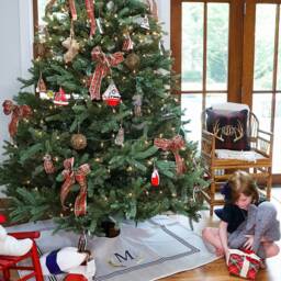 Nautical Christmas Tree Skirt Custom Embroidered Coastal Decor - thumbnail 3