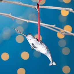 Narwhal Christmas Tree Decoration, Birch Plywood Ornament, Animal Lover Gift, Festive Watercolour Art, Traditional Keepsake
