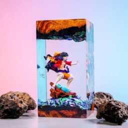 G4 Lu.fy Resin Lamp, Pirate Anime Figure Led Night Light, Unique Epoxy Desk Decor, Otaku Art Gift - thumbnail 2