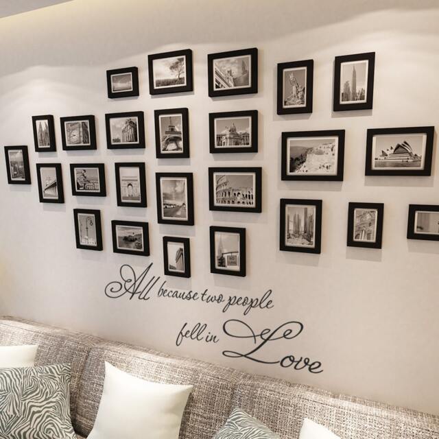 Because Two People Fell in Love - Vinyl Wall Quotes Verse Picture Frame Set Decor Nursery Decal 006 - image 1