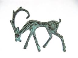 Greek Bronze Decorative Geometric Ibex, Art, Museum Reproduction , Christmas Gift Decoration Decor - thumbnail 1