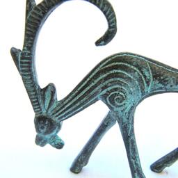 Greek Bronze Decorative Geometric Ibex, Art, Museum Reproduction , Christmas Gift Decoration Decor - thumbnail 4