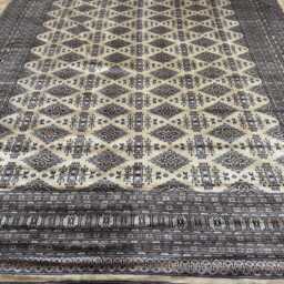 9x12 Beige Color Bokhara Rug - 2.75x3.65 Bedroom Luxury Area Turkish Fine Quality Afghan - thumbnail 2