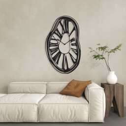 Melted Clock Wall Art, Salvador Dali Inspired Metal Sculpture, Housewarming Gift