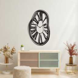 Melted Clock Wall Art, Salvador Dali Inspired Metal Sculpture, Housewarming Gift - thumbnail 3