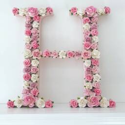 Floral Wooden Letter Pink Flower Nursery Decor - thumbnail 3