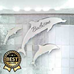 Custom Dolphin Acrylic Mirror Engraved, Child Safe, Handmade - thumbnail 1