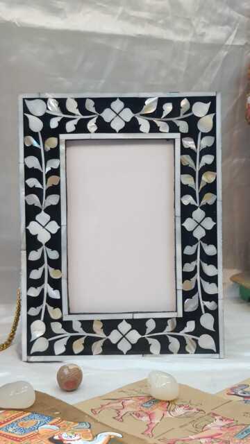 Handcrafted Mother Of Pearl Inlay Photo Frame - 8x10 - image 1