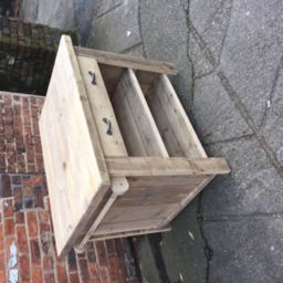 Rustic Pine Wood Free Standing Kitchen Island. 1 Drawer Unit With 2 Open Shelves. Great Bar Or Counter Service Table. Made To Any Size - thumbnail 3