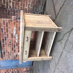 Rustic Pine Wood Free Standing Kitchen Island. 1 Drawer Unit With 2 Open Shelves. Great Bar Or Counter Service Table. Made To Any Size - thumbnail 2
