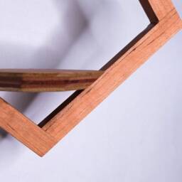 Diamond Wood Plant Hanger, Geometric Hanging Planter Indoor, Indoor Planter, With Saucer, Air Holder - thumbnail 2