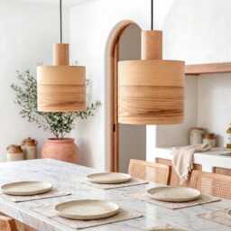 Olive Wood Kitchen Island Light, Modern Ceiling Light For Decor, Decor Hanging Lamp - thumbnail 3