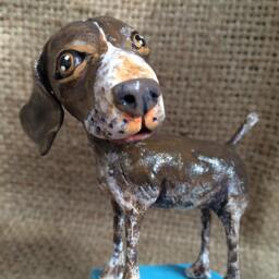 Customize Your Dog Clay Folk Art Sculpture - thumbnail 2