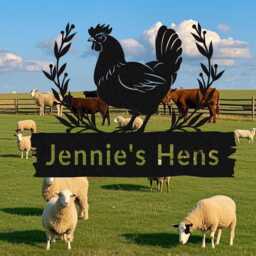 Personalised Chicken Coop Sign, Custom Metal Farm House Decor, Wall Art, Hen Sign Family Name, Barn Decor - thumbnail 1
