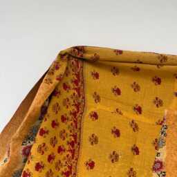 Handmade Vintage Kantha Quilt Patchwork Reversible Block Print Cotton Bed Cover - thumbnail 2