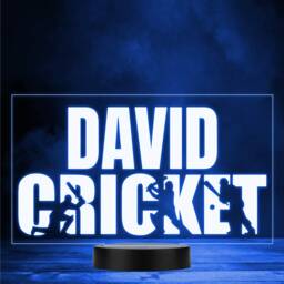 Cricket Players Silhouettes Sports Fan Personalised Colour Changing Night Light - thumbnail 1