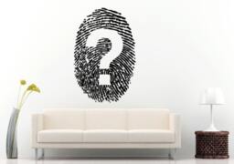 Finger Print Question Mark Identity Sign Wall Decal Vinyl Sticker Mural Room Decor L709 - thumbnail 1