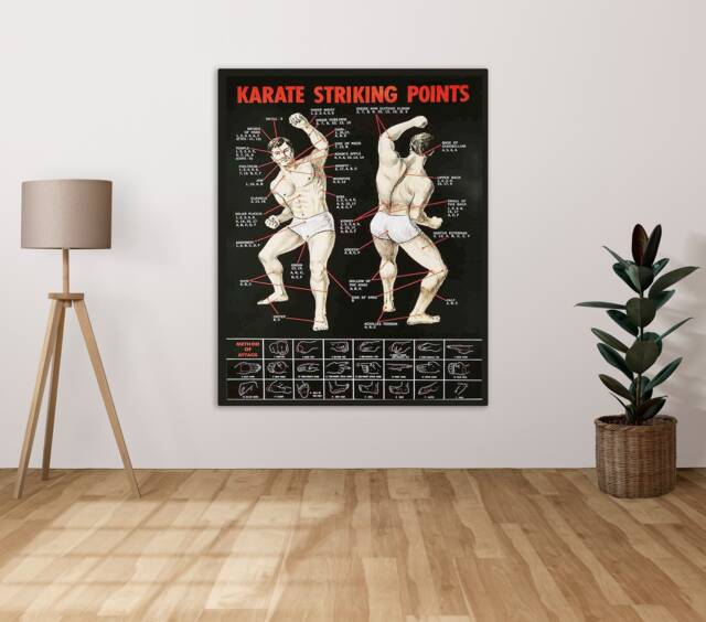Karate Striking Instructions - Metal Sign Plaque Wall Art Decor Signage